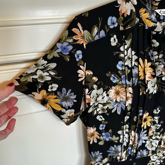 Nanette Lepore Women’s Navy Floral Spring Fit Flare Short Sleeve Midi Dress - Picture 3 of 8